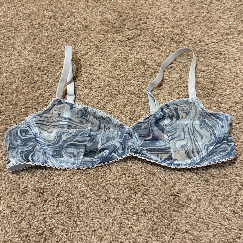Adore Me Blue Marble Bra size 36C, NWOT